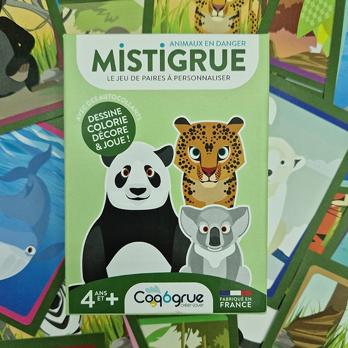 Jeu créatif cartes - Les animaux en danger Mistigrue - Victoire et Compagnie Bergues